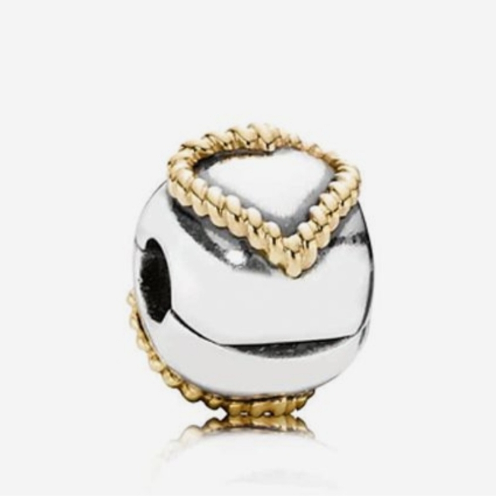 Listing for @Littleut316 Pandora Retired Two-Tone Braided Heart Clip 790599